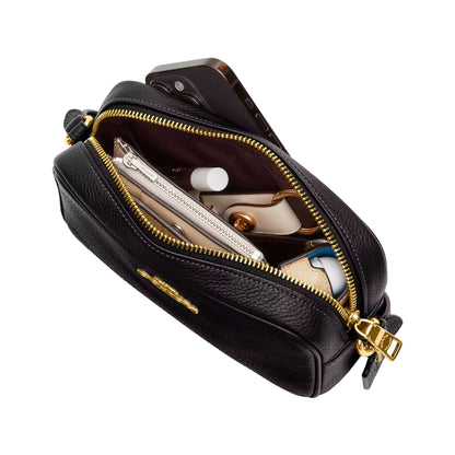 Bolsa Coach Mini Jamie Camera Bag In Signature Canvas Walnut Black