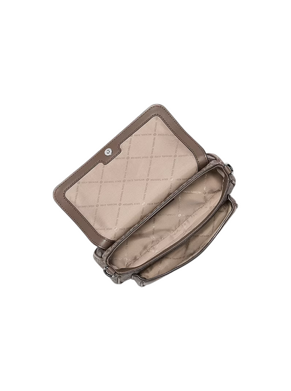 Bolsa Michael Kors Jet Set Travel Small Signature Logo Crossbody Bag With Pouch Mushroom