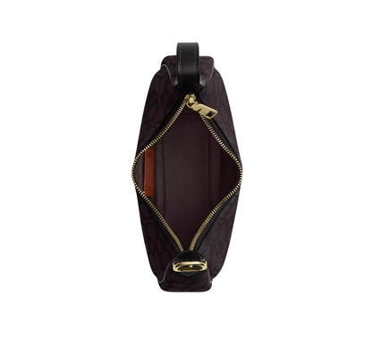 Bolsa Coach Emily Shoulder Bag In Signature Canvas Walnut Black