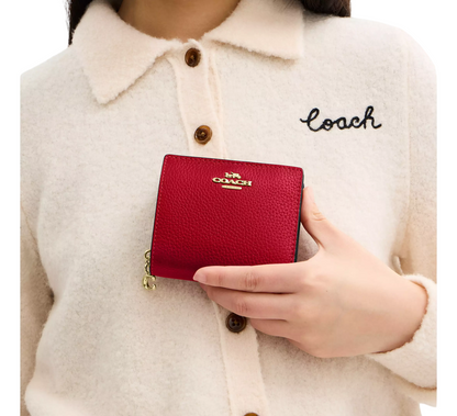 Cartera Coach Snap Wallet Bright Cardinal