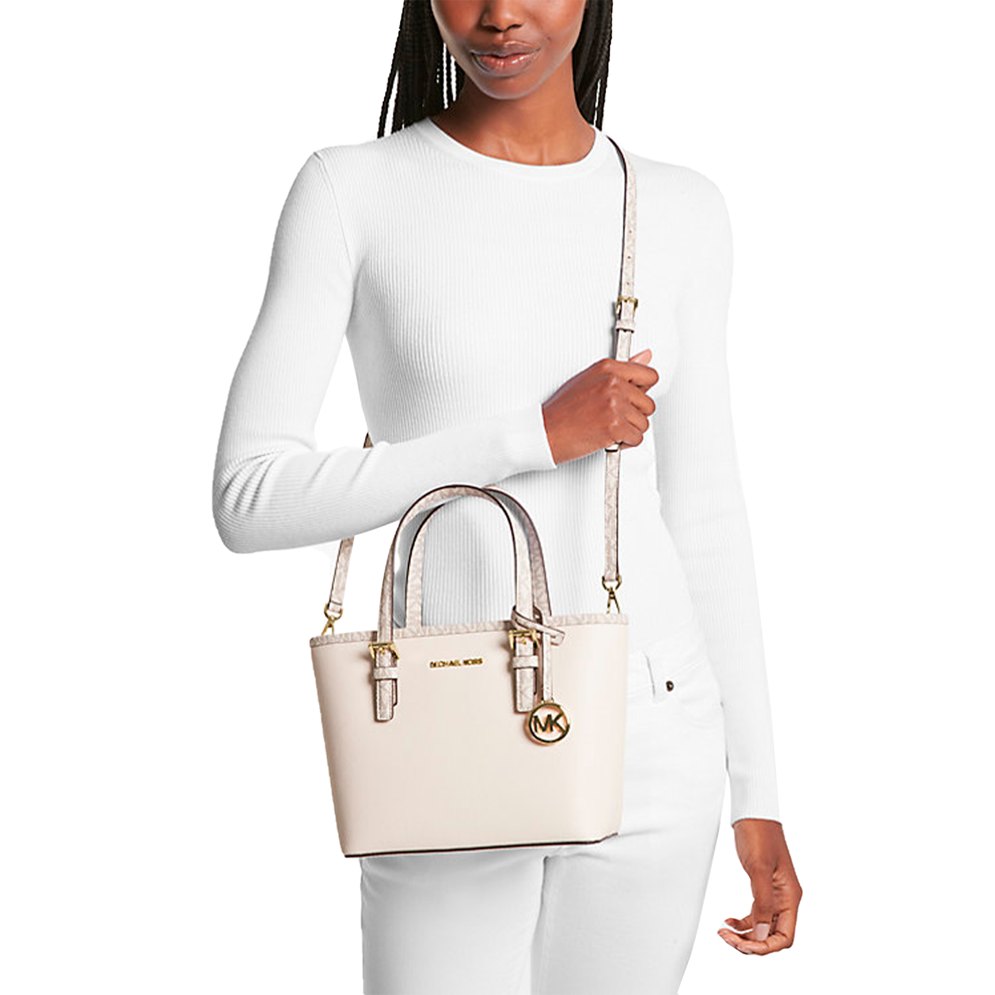 Bolsa michael kors Jet set travel xs tote crema original