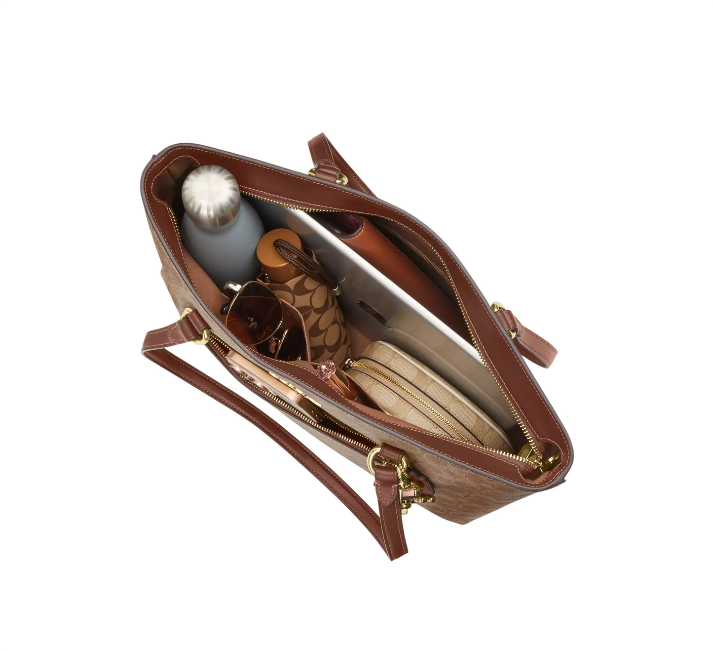 Bolsa Coach Station Tote Bag Signature Canvas Tan Brown