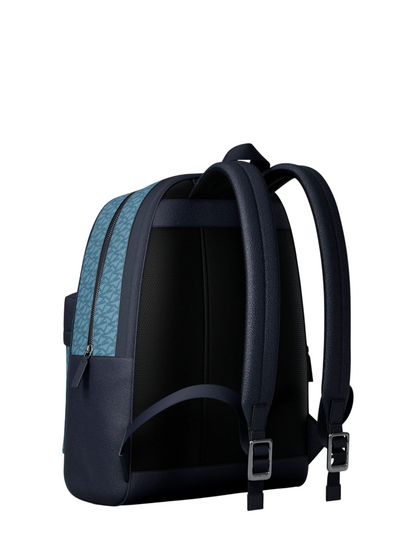 Mochila Michael Kors Pacey Embellished Striped Signature Logo Backpack Denim