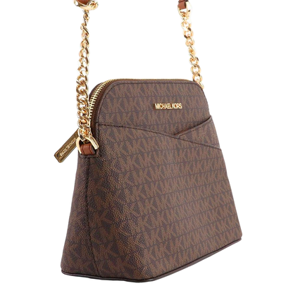 Bolsa Michael Kors Jet Set Travel Medium Logo Crossbody Dome Brown