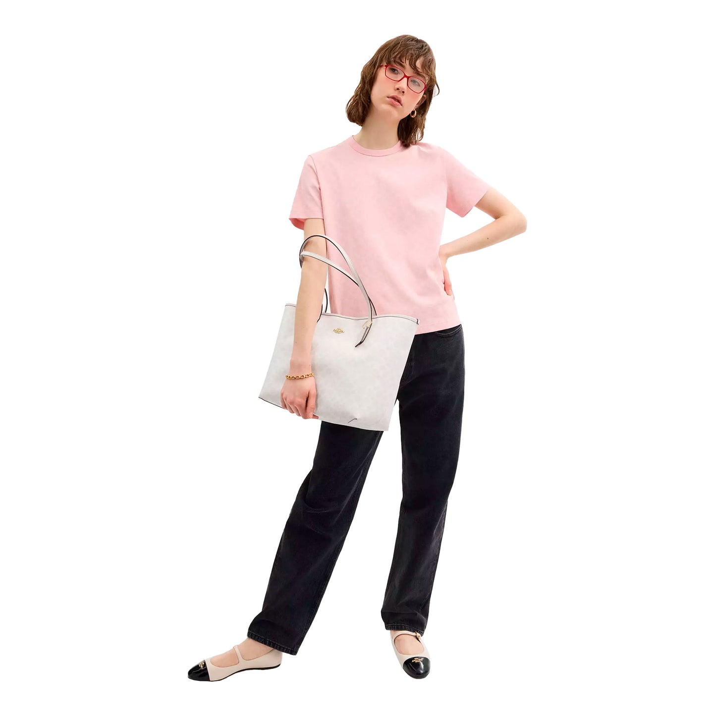 Bolsa Coach City Tote Bag In Signature Canvas White Chalk