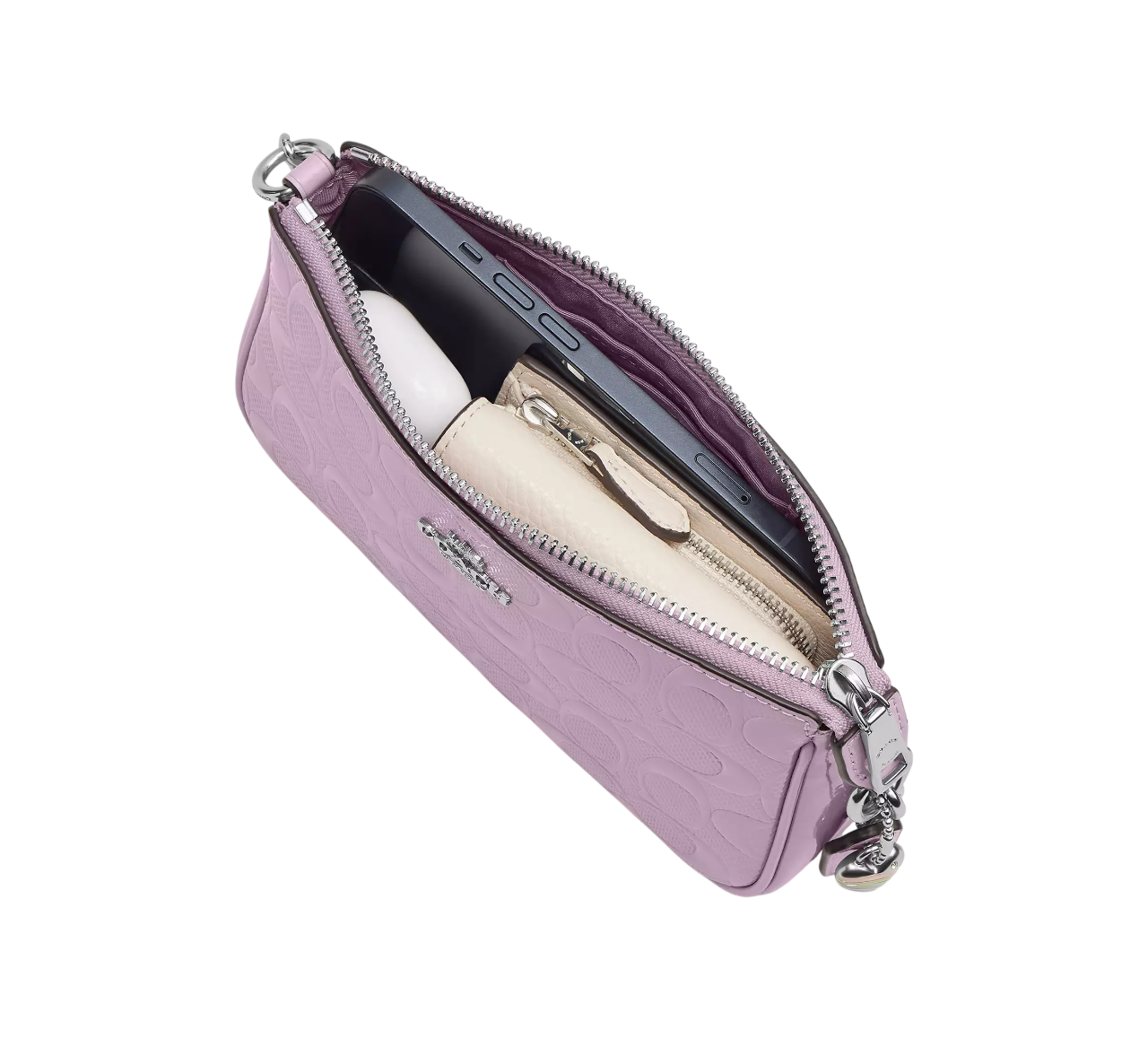 Bolsa Coach Nolita 19 In Signature Leather With Heart Charm Light Violet