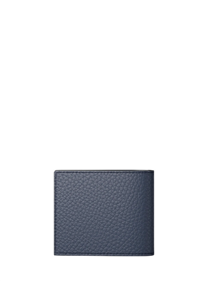 Cartera Pebbled Leather Billfold Wallet and Signature Logo Card Case Gift Set Navy