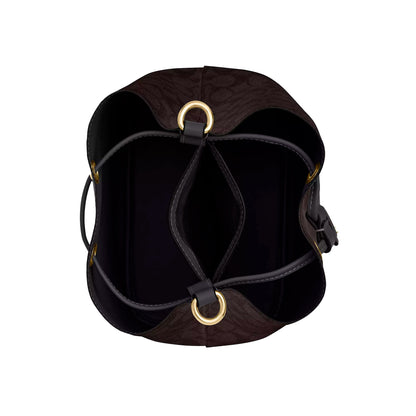 Bolsa Rowan Bucket Bag In Signature Canvas Walnut Black