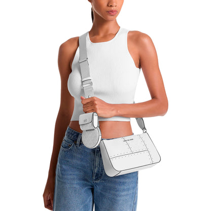 Bolsa Michael Kors Jet Set Travel Small Metallic Patchwork and Signature Logo Crossbody Bag Optic White