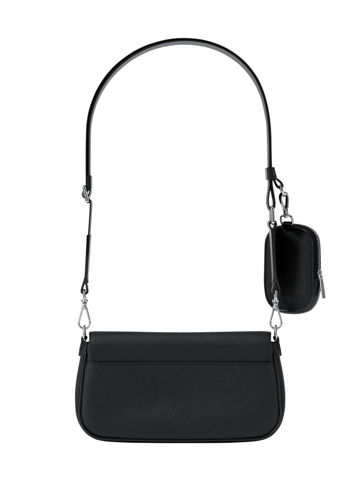Bolsa Michael Kors Jet Set Travel Small Pebbled Leather Crossbody Bag With Pouch Black