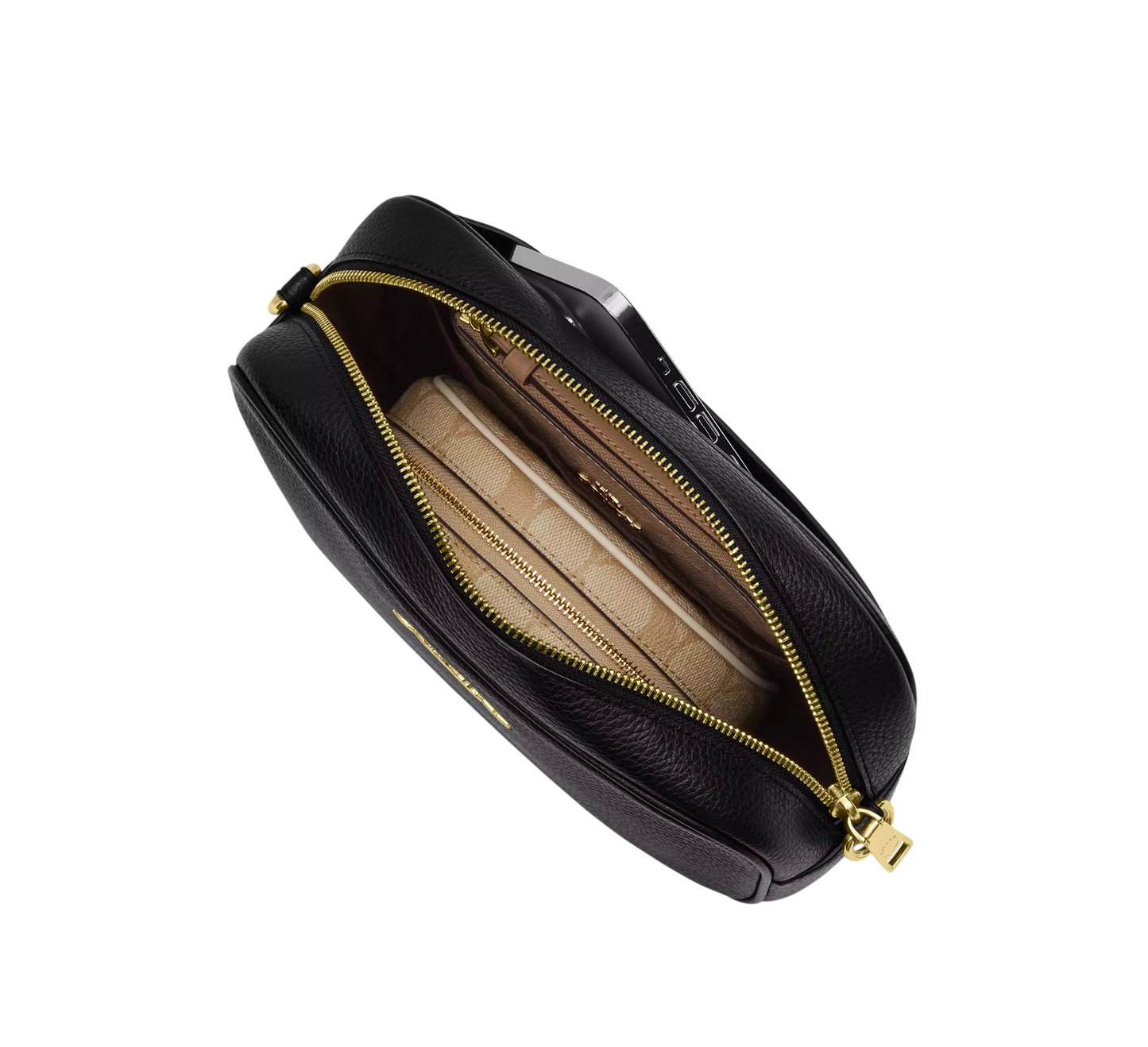 Bolsa Coach Jamie Camera Bag Signature Canvas Walnut Black