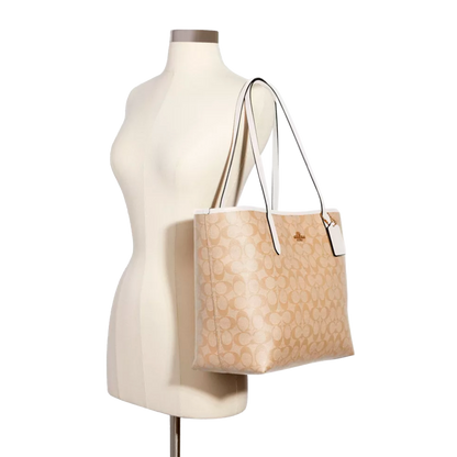 Bolsa Coach City Tote Signature Canvas Light Khaki