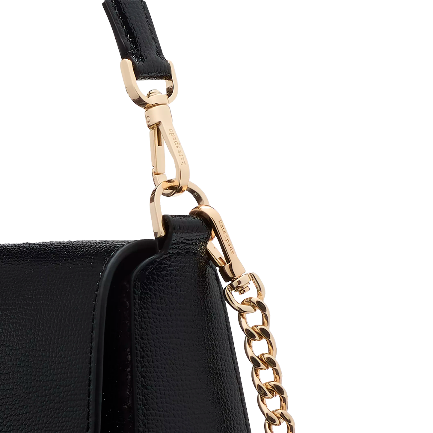 Bolsa Kate Spade Phoebe Glitter Small Flap Crossbody Black