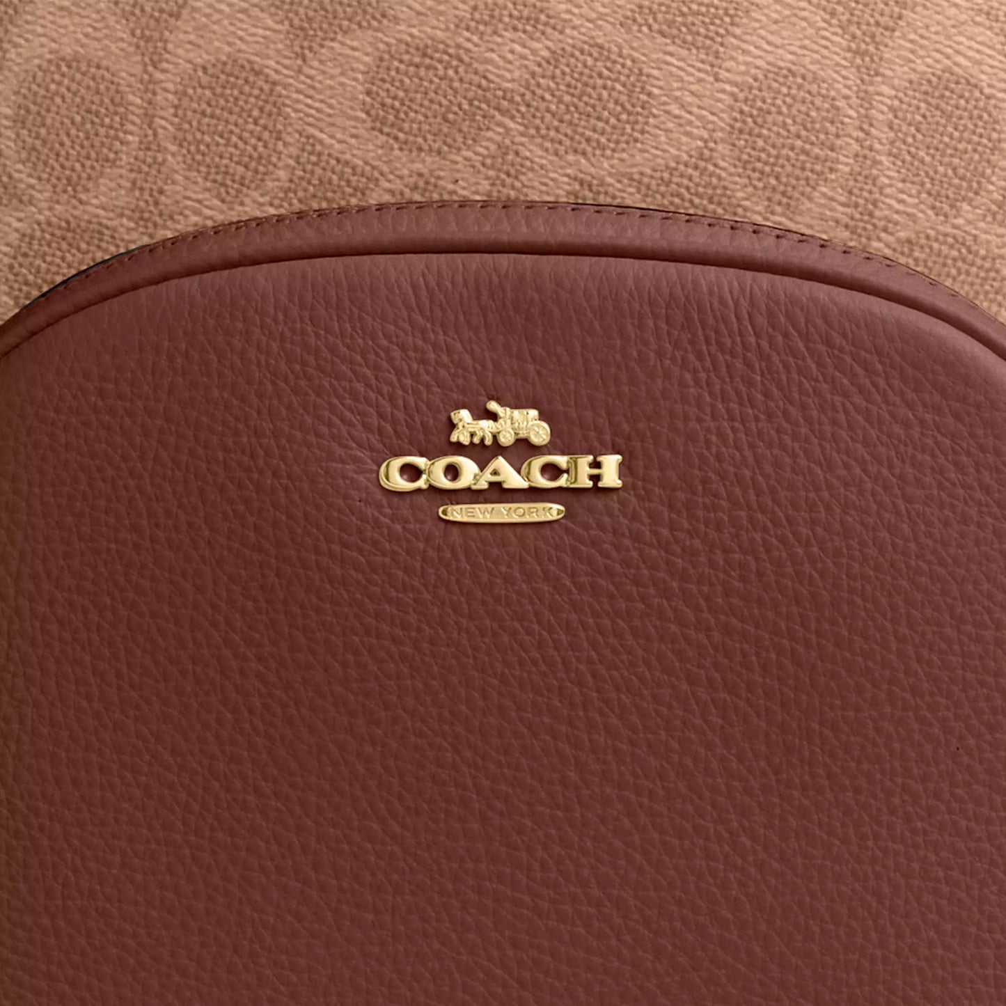 Mochila Coach Court Backpack Signature Canvas Tan Brown