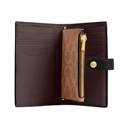 Cartera Coach 2 In 1 Wallet  Blocked Signature Canvas Walnut Tan