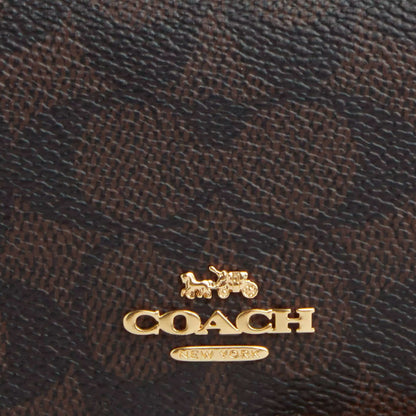 Bolsa Coach Mini Wallet On A Chain In Signature Canvas Walnut Black