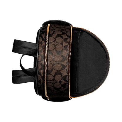 Mochila Coach Court In Signature Canvas Brown Black