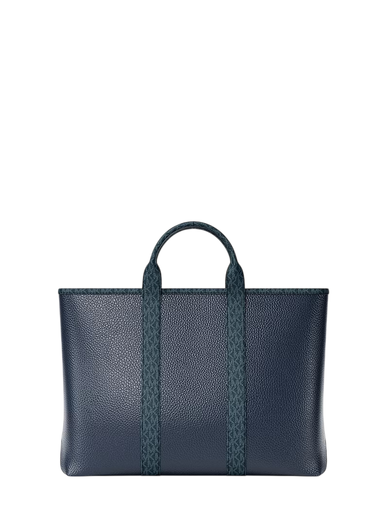 Maleta Michael Kors Cooper Medium Pebbled Leather and Signature Logo Tote Bag Navy