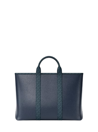 Maleta Michael Kors Cooper Medium Pebbled Leather and Signature Logo Tote Bag Navy