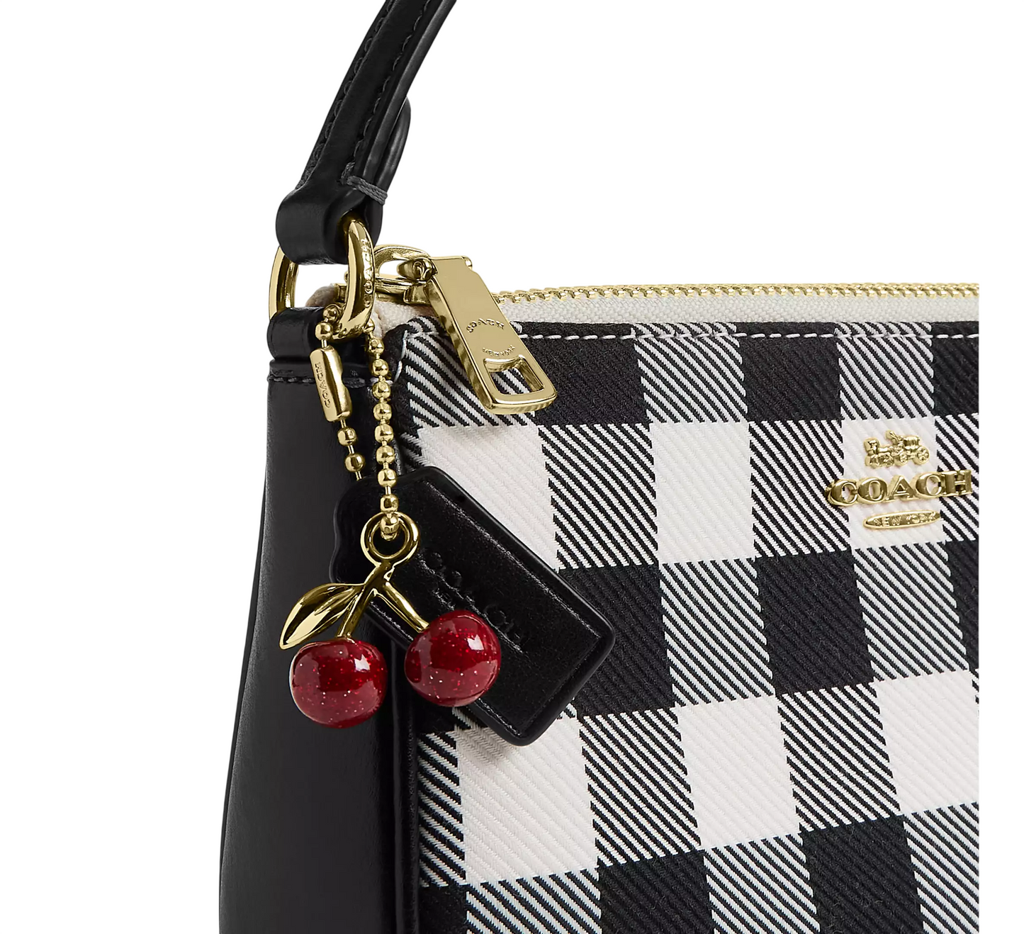 Bolsa Coach Nolita 19 With Gingham Print And Charm Black Multi