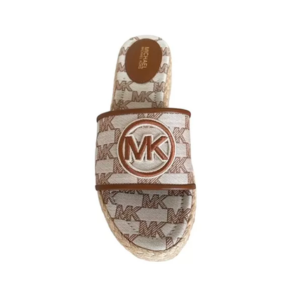 Sandalias Michael Kors Sadler Logo Jacquard and Jute Wedge Sandal