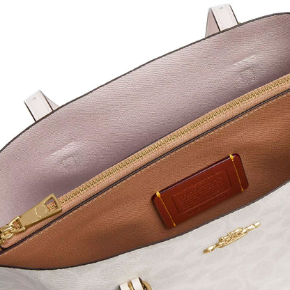 Bolsa Coach Mollie Tote Bag 25 Signature Canvas White Chalk