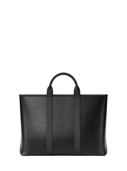 Maleta Michael Kors Cooper Medium Pebbled Leather and Signature Logo Tote Bag Black