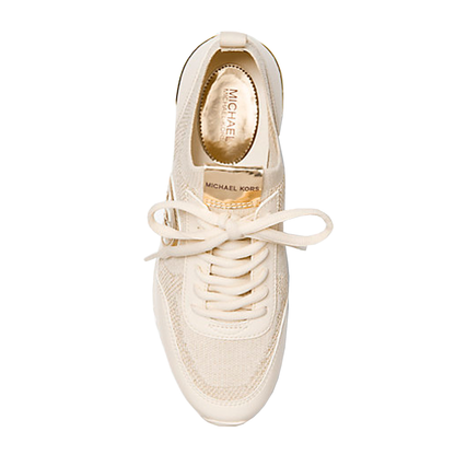 Tenis Michael Kors Jenkins Metallic Stretch Knit Trainer Pale Gold