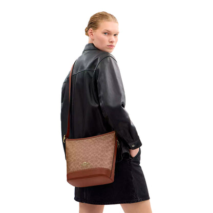Bolsa Coach Jude Duffle Bag In Signature Canvas Tan Brown