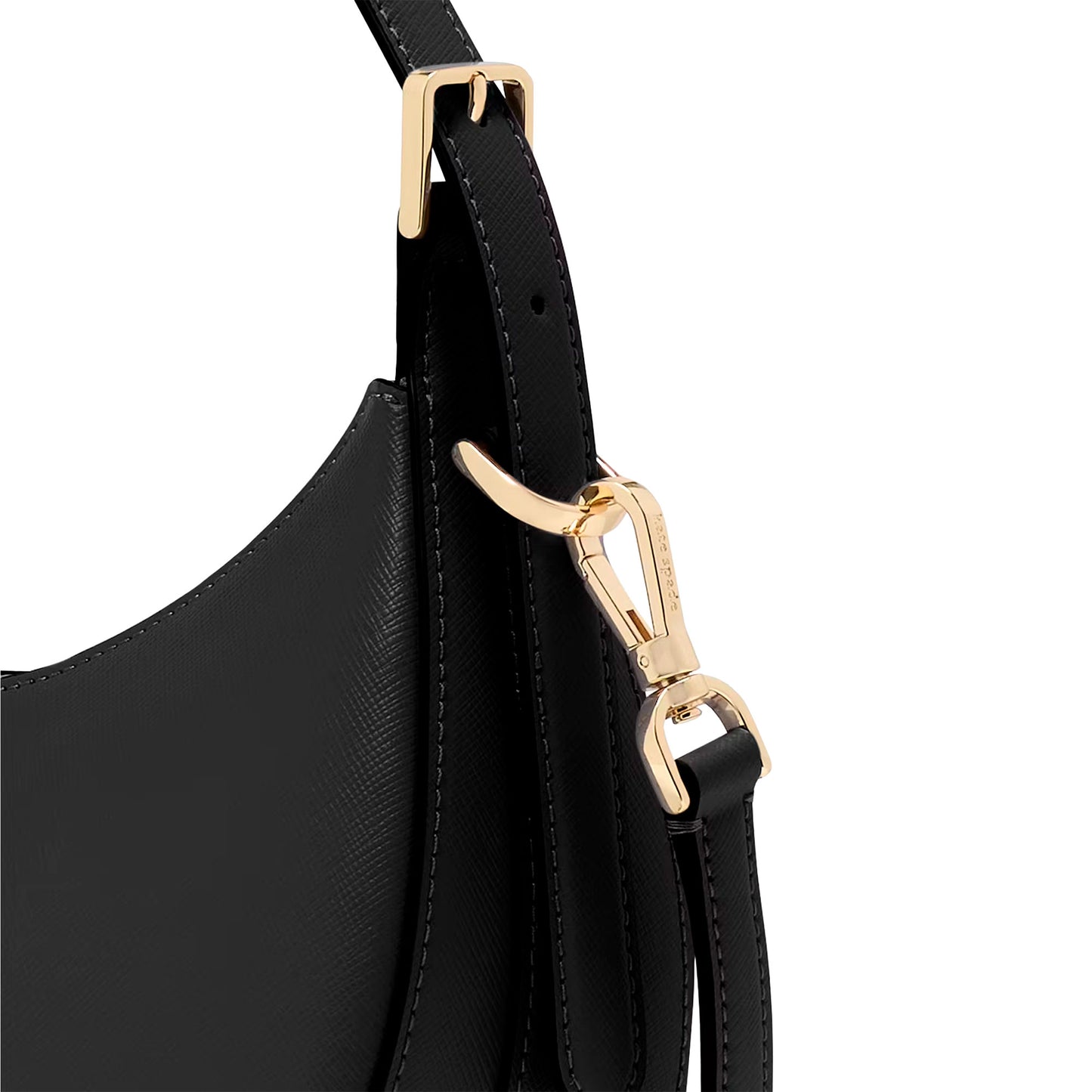 Bolsa Kate Sapde Madison Saffiano Leather Crescent Shoulder Bag Black