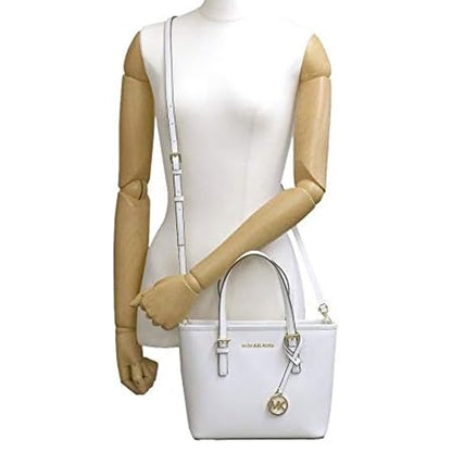 Bolsa Michael Kors Jet Set Travel Extra-Small Saffiano Leather Top-Zip Tote Bag