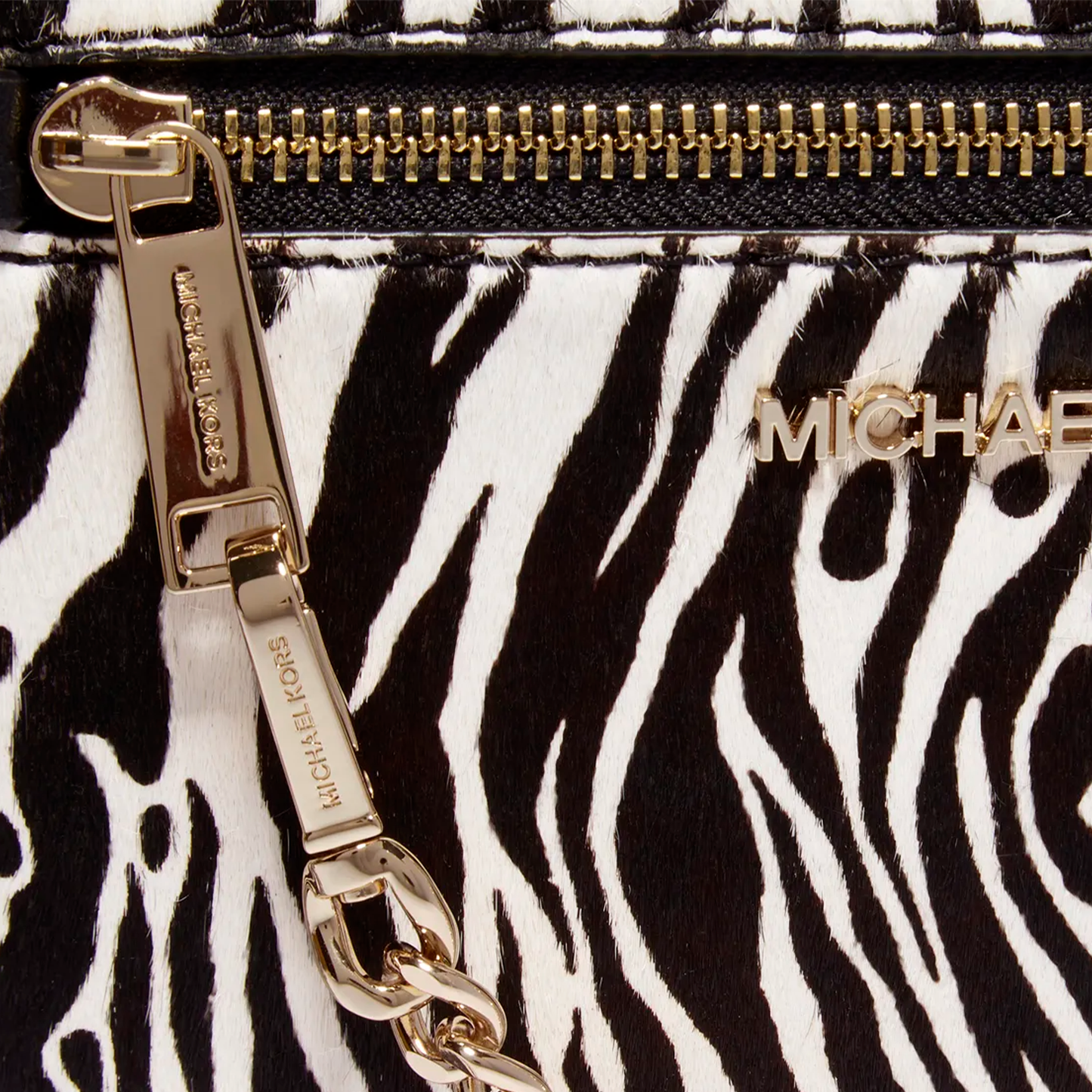 Bolsa Michael Kors Medium Jet Set Crossbody Bag Animal Print Black