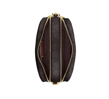 Bolsa Corssbody Mini Carey Crossbody Bag In Signature Canvas Walnut Black