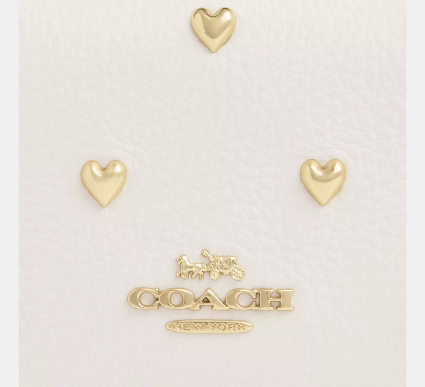 Bolsa Coach Mini Wallet On A Chain With Heart Rivets Chalk
