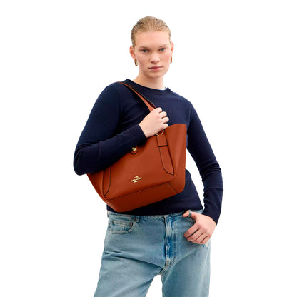 Bolsa Coach Hadley Turnlock Tote Tan