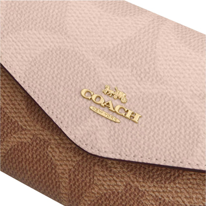 Bolsa Cartera Klare Wallet With Chain In Blocked Signature Canvas Tan