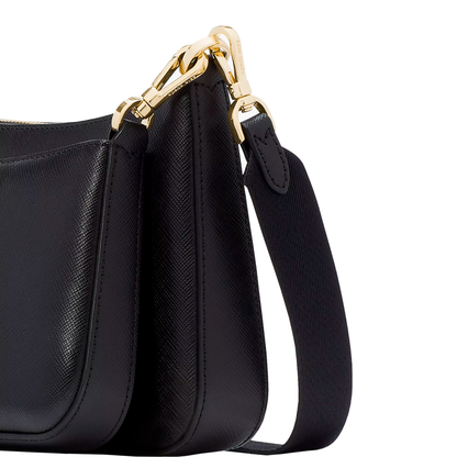 Bolsa Kate Spade Duet Saffiano Leather Small Crossbody Black