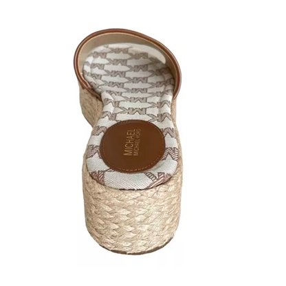 Sandalias Michael Kors Sadler Logo Jacquard and Jute Wedge Sandal