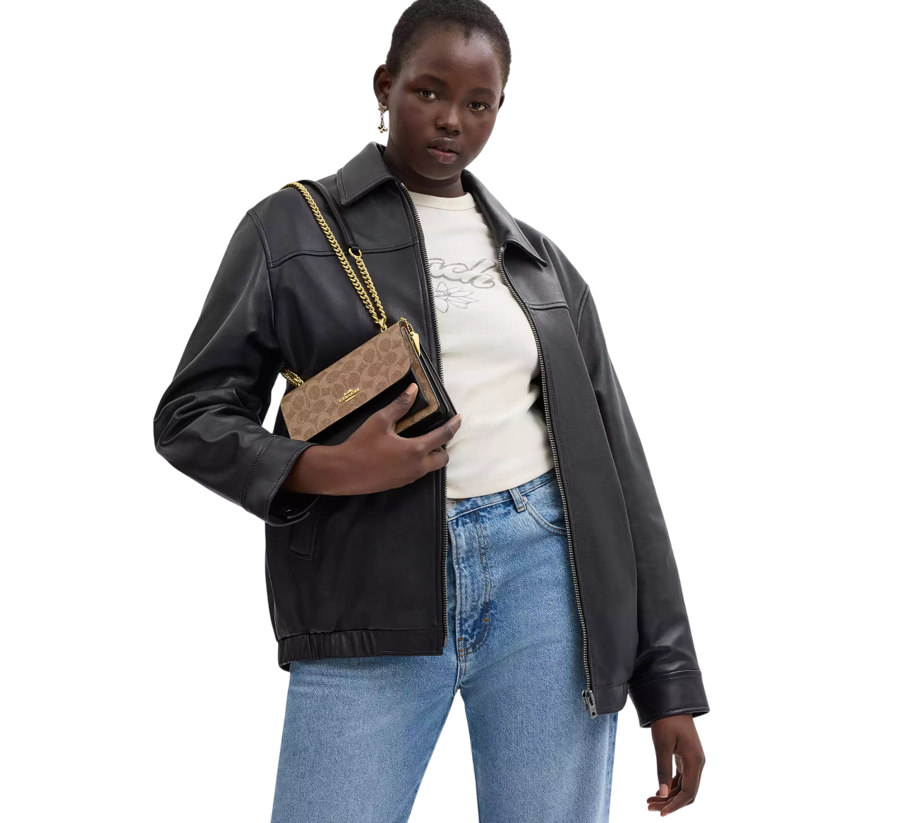 Bolsa Coach Mini Klare Crossbody Bag In Signature Canvas Tan Black