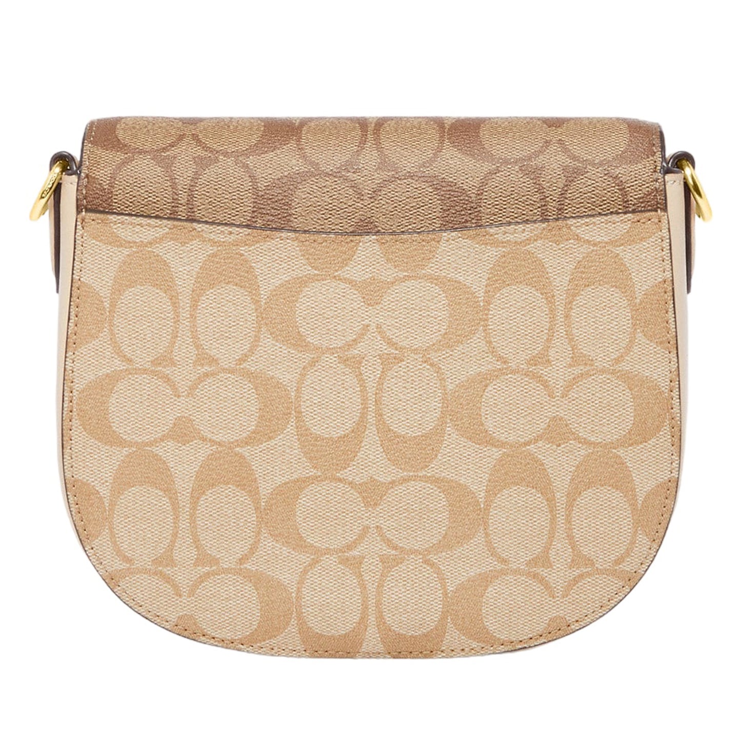 Bolsa Coach Morgan Saddle Bag In Blocked Signature Canvas Light Khaki