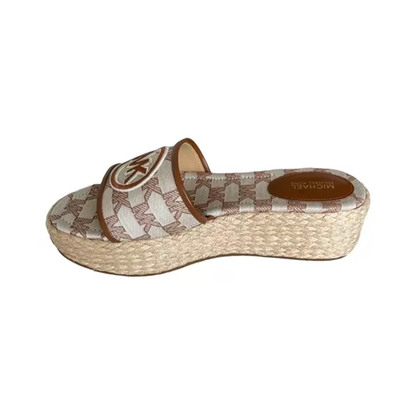 Sandalias Michael Kors Sadler Logo Jacquard and Jute Wedge Sandal