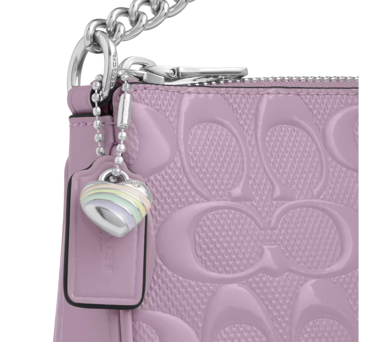 Bolsa Coach Nolita 19 In Signature Leather With Heart Charm Light Violet