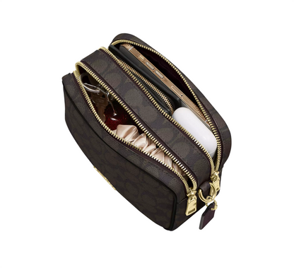 Bolsa Corssbody Mini Carey Crossbody Bag In Signature Canvas Walnut Black