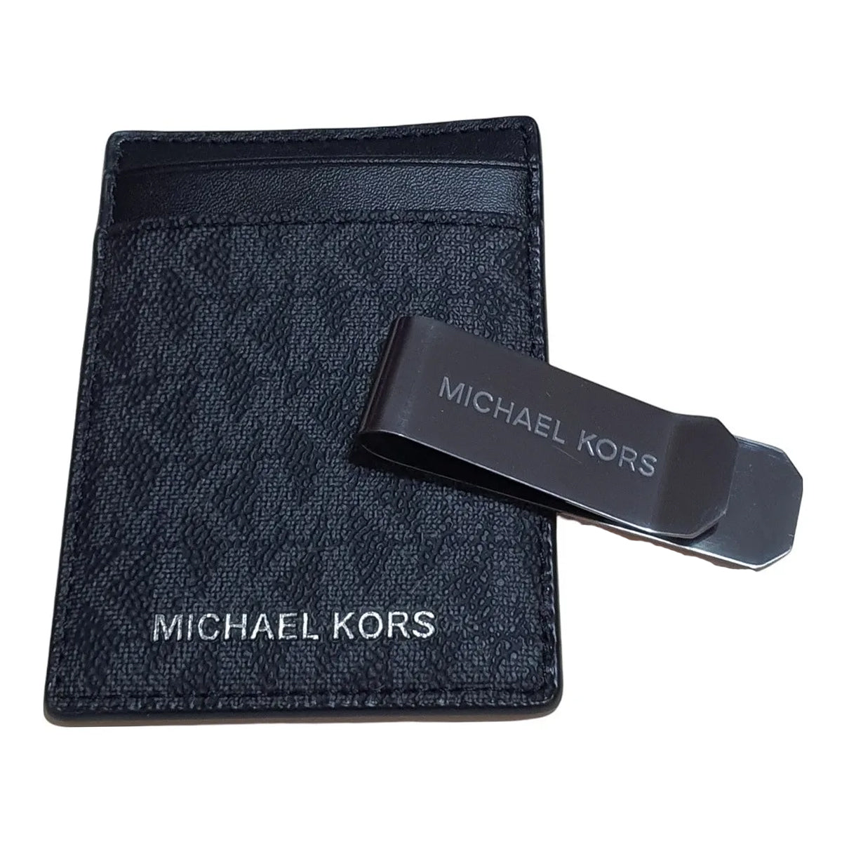 Tarjetero Michael Kors Logo Card Case with Bill Clip Black