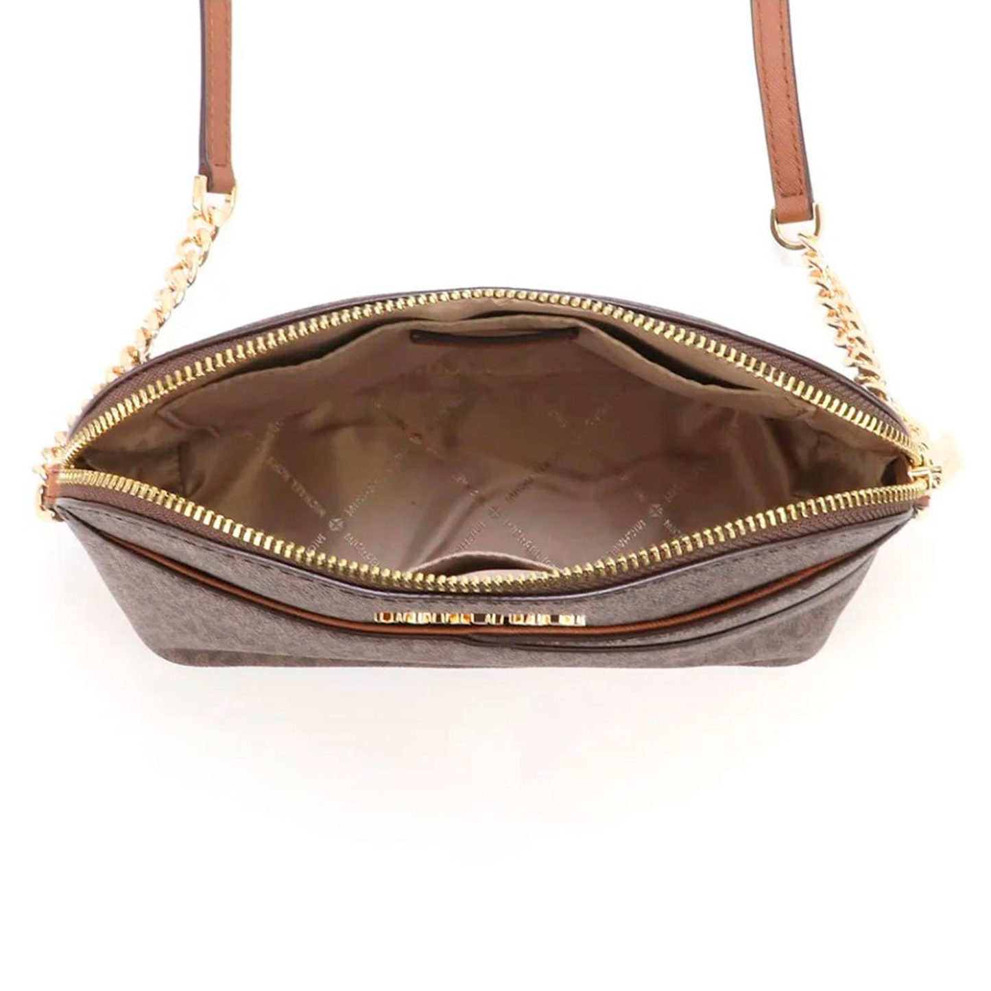 Bolsa Michael Kors Jet Set Travel Medium Logo Crossbody Dome Brown