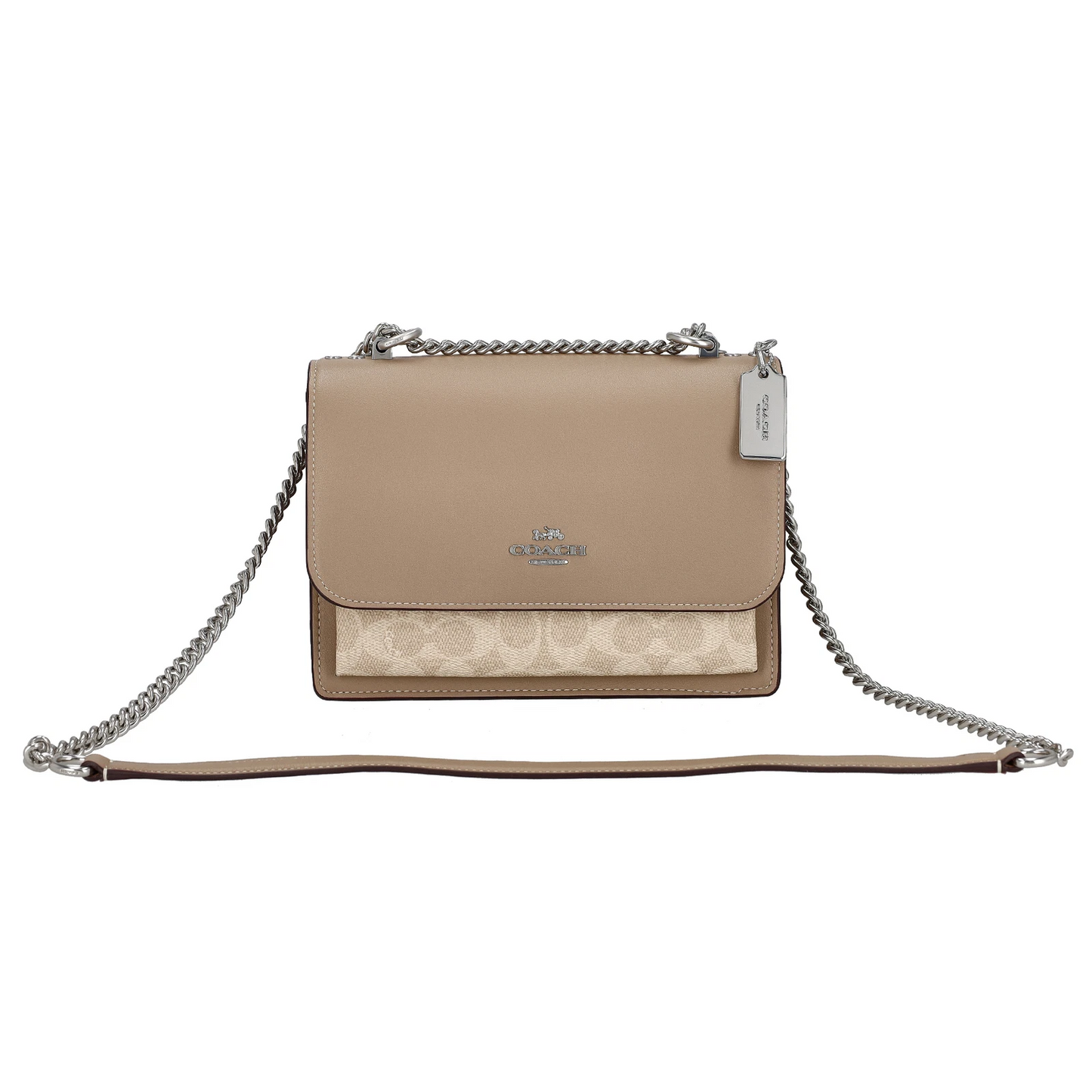 Bolsa Coach Klare Crossbody Bag Signature Canvas Sand Taupe