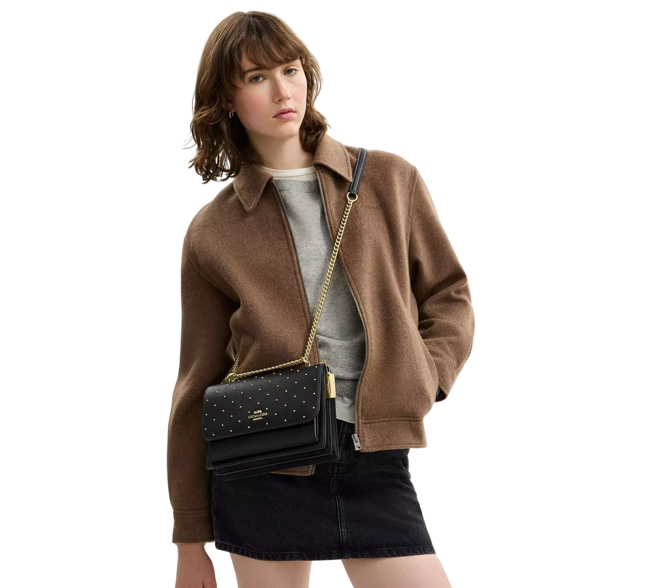 Bolsa Coach Klare Crossbody Bag With Rivets Black