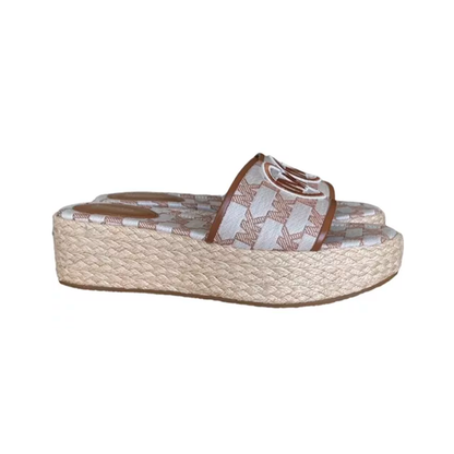 Sandalias Michael Kors Sadler Logo Jacquard and Jute Wedge Sandal