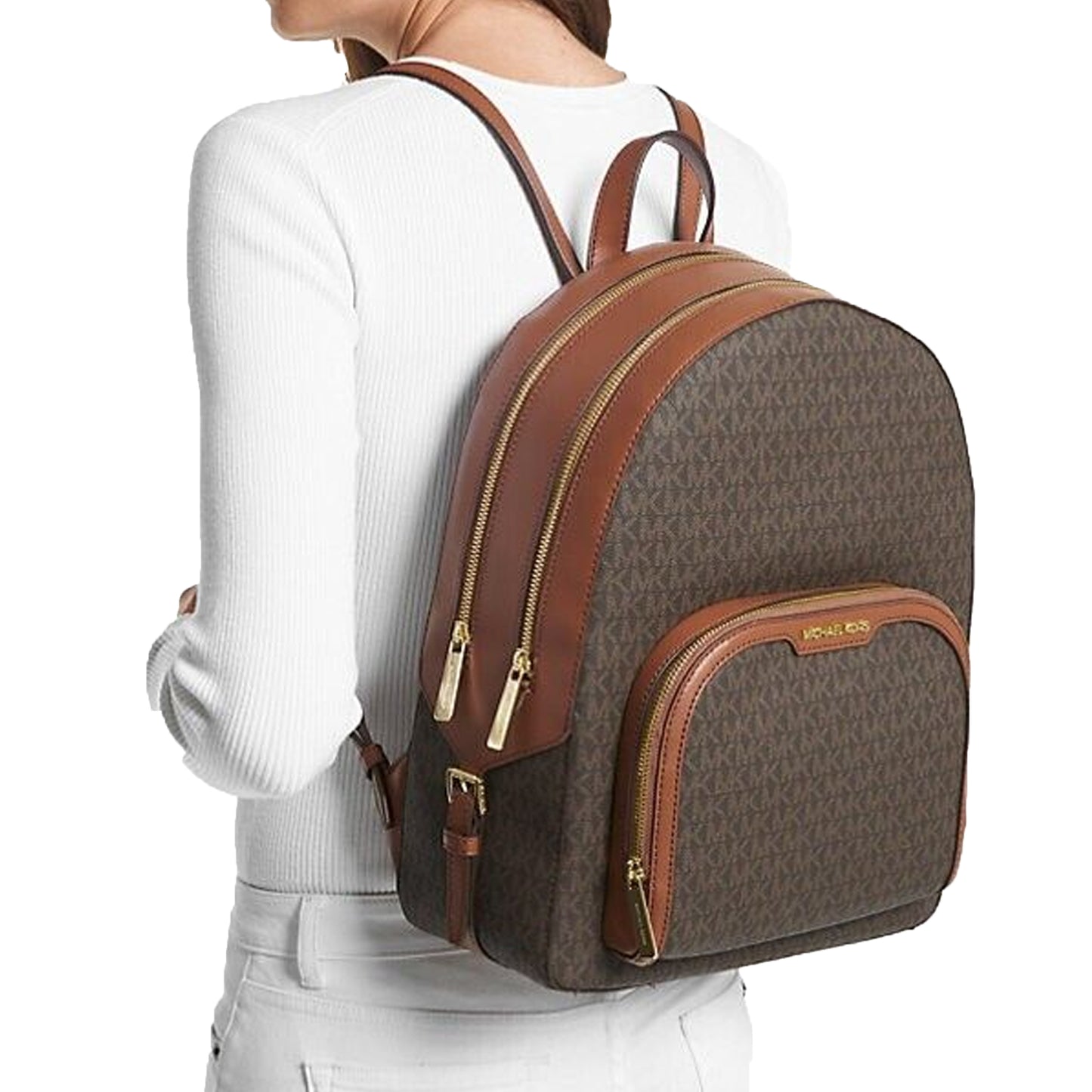 Mochila Michael Kors Jaycee Large Logo Brown