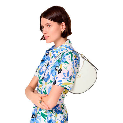 Bolsa Kate Spade Madison Saffiano Leather Crescent Shoulder Bag Meringue